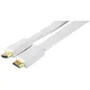Image de Exertis Connect Câble plat HDMI haute vitesse, fiches plaquées or, HDMI St. A / St. A, blanc, 5.0 m Blanc plat HDMI (5 m), Câble vidéo, Blanc