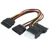 Image de Exertis Connect Câble adaptateur SATA, SATA vers 2x SATA + Molex, 1x SATA St. / 2x SATA Bu + Molex Bu. Séparations (30 cm, SATA, Unité centrale à 4 broches), Câble interne (PC)
