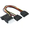 Image de Doubleur D'alimentation Sata Vers 2 Sata Et 1 Molex - 30 Cm