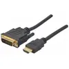 Image de EXC 194019, 2 m, HDMI Type A (Standard), DVI, Mâle, Mâle, Droit (2 m), Câble vidéo, Noir
