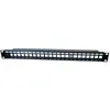 Image de Tecline Rack de modules pour 24 prises Keystone, 48.30cm (19"), 1 U, noir Pour la mise en place d'un, Armoire serveur : accessoires, Noir