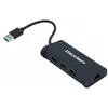 Image de Dexlan Adaptateur réseau USB 3.0 Gigabit avec hub 3 ports USB 3.0 (USB-A, 4 ports), Station d’accueil + hub USB, Noir