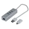 Image de Adapt. USB 3.0 metal Gigabit + HUB + Convert. USB Type C