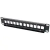 Image de Dexlan 25,40cm (10") Support de module pour 12 Keystone, 1 U, noir, Armoire serveur : accessoires, Noir