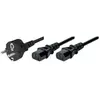 Image de Exertis Connect Câble de raccordement au réseau en Y, fiche Schuko droite vers 2x prise IEC, câble de raccordement (1.80 m), Câble d'alimentation, Noir