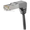 Image de Exertis Connect Câble patch S/FTP, Cat.6A, coudé des deux côtés, gris, 0,7 m les deux connecteurs coudés vers le bas (S/FTP, CAT6a, 0.70 m), Câble réseau