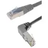 Image de Protect Expert Cordon RJ45 CAT 6A S/FTP coudé bas 1 côté gris - 0,7 m (S/FTP, CAT6a, 0.70 m), Câble réseau