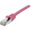 Image de Exertis Connect Câble de raccordement S/FTP (PiIMF), Cat 6A (EIA/TIA), rose, 0.15 m Câble de raccordement avec (S/FTP, CAT6a, 0.15 m), Câble réseau