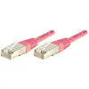 Image de Exertis Connect Câble de raccordement S/FTP, PiMF, CAT.6, rose, 1,5 m Câble de raccordement avec protection contre (PiMF, S/FTP, CAT6, 1.50 m), Câble réseau