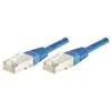 Image de Exertis Connect Câble patch S/FTP (PIMF), CAT.6A EIA/TIA, Class EA, bleu, 0,5 m Câble patch avec coude (S/FTP, CAT6a, 0.50 m), Câble réseau