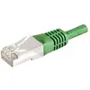 Image de Exertis Connect Câble patch F/UTP, CAT.6a, vert, 0.15 m Pour 10 Gigabit/s, avec protection extra fine contre la (F/UTP, CAT6a, 0.15 m), Câble réseau