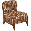 Image de Atmosphera - Fauteuil en chenille avec pieds en bois effet noyer CALIX - Marron - Calix