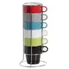 Image de range tasse 6 grosses tasse a café coloree cuisine vaisselle