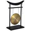 Image de Atmosphera Créateur d'intérieur - Statuette Déco avec Gong "Toa" 69cm Noir & Or