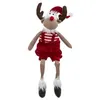 Image de Peluche Enfant Renne Salopette Soir 52cm Rouge