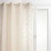 Image de Atmosphera - Voilage Sama impression jacquard 140 x 240 cm - Lin/Beige - Sama