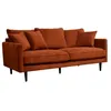 Image de Canapé en velours Candice - 3 places - Terracotta - L 194 x P 96 x H 85 cm