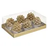 Image de Atmosphera Créateur d'intérieur - Lot de 6 Bougies Déco "Marron Glacé" 140g Or
