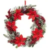 Image de Atmosphera Créateur d'intérieur - Couronne de Noël Poinsettia Soir 50cm Rouge