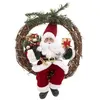 Image de Atmosphera Créateur d'intérieur - Couronne Père Noël Déco Soir 39cm Rouge & Beige