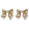 Image de Atmosphera Créateur d'intérieur - Lot de 2 Noeuds Déco "Paillettes" 16cm Or