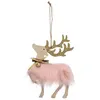 Image de Atmosphera Créateur d'intérieur - Sujet de Noël Renne Fourrure 17cm Rose & Or