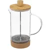 Image de Secret de Gourmet - Cafetière en Verre "Couvercle Bambou" 1L Transparent
