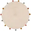 Image de Atmosphera, Tapis pour enfant, Pompon de tapis Arlequin d90, beige (90 cm)