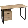 Image de Bureau 2 tiroirs Bava effet bois et métal 5five - Naturel