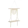 Image de Atmosphera Créateur d'intérieur - Étagère Murale en Bois "Macramé" 80cm Ivoire