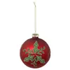 Image de Atmosphera Créateur d'intérieur - Boule de Noël en Verre "Houx" 10cm Rouge