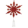 Image de Atmosphera Créateur d'intérieur - Cimier de Sapin Pailleté "Flocon" 23cm Rouge