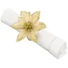 Image de Atmosphera Créateur d'intérieur - Lot de 2 Ronds de Serviette "Poinsettia" 9cm Or