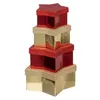 Image de Atmosphera Créateur d'intérieur - Lot de 4 Boîtes Déco "Etoile" 23cm Rouge & Or
