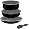 Image de FIVE Simply Smart - Batterie de Cuisine Amovible "7 Pièces" 28cm Noir