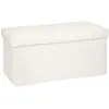 Image de Pouf pliant rectangulaire effet fourrure blanc Ezzio Atmosphera