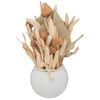 Image de pot gres fleurs naturelles séchées 25x10cm - jja 193735