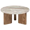 Image de Atmosphera - Table basse en marbre et manguier COPPA - Beige - Coppa