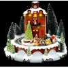 Image de Village de Noël lumineux gare avec train animé