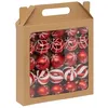 Image de Atmosphera Créateur d'intérieur - Lot de 25 Boules de Noël "Maison des Couleurs" 6cm Rouge & Blanc