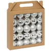 Image de Atmosphera Créateur d'intérieur - Lot de 25 Boules de Noël "Maison des Couleurs" 6cm Argent & Blanc
