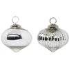 Image de Atmosphera Créateur d'intérieur - Lot de 2 Boules de Noël en Verre "Goutte" 8cm Argent