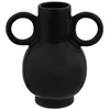 Image de vase céramique oreilles 22cm noir - jja 196735