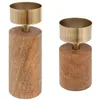 Image de Atmosphera Créateur d'intérieur - Lot de 2 Bougeoirs "Tropical" 22cm Marron