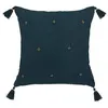 Image de Atmosphera Créateur d'intérieur - Coussin Déco à Pompons "Millo" 40x40cm Bleu Pétrole