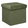 Image de Atmosphera Créateur d'intérieur - Pouf Coffre Pliable en Velours "Lilou" 38cm Kaki