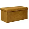 Image de Atmosphera Créateur d'intérieur - Banquette Coffre Pliable en Velours "Lilou" 76cm Ocre