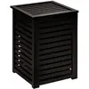 Image de JTI, Panier à linge, Panier à linge en bois noir - 65 litres (65 l)