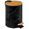 Image de FIVE Simply Smart - Poubelle à Pédale Imprimé Marbre "Léa" 3L Noir