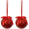 Image de Atmosphera Créateur d'intérieur - Lot de 2 Boules de Noël "Pailletées" 6cm Rouge